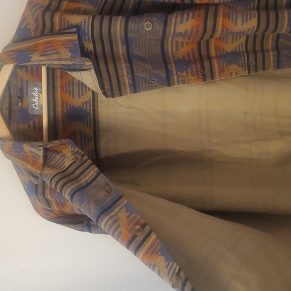 Cabelas Western Aztec Multicolored Button Down Shacket 2XL - Picture 6 of 11
